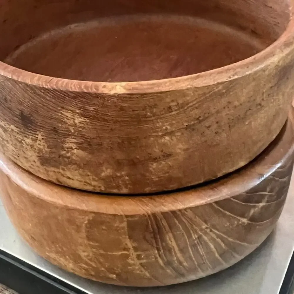 Vintage MCM Teak Wood Snack Bowl Set of 4 5.5